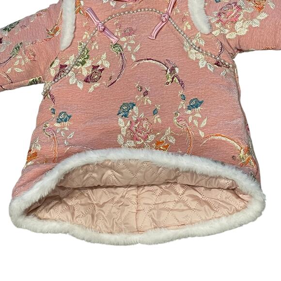 Baby Girls Chinese Dress Coat L Costume New Year Festive Traditional Outerwear - Picture 8 of 10